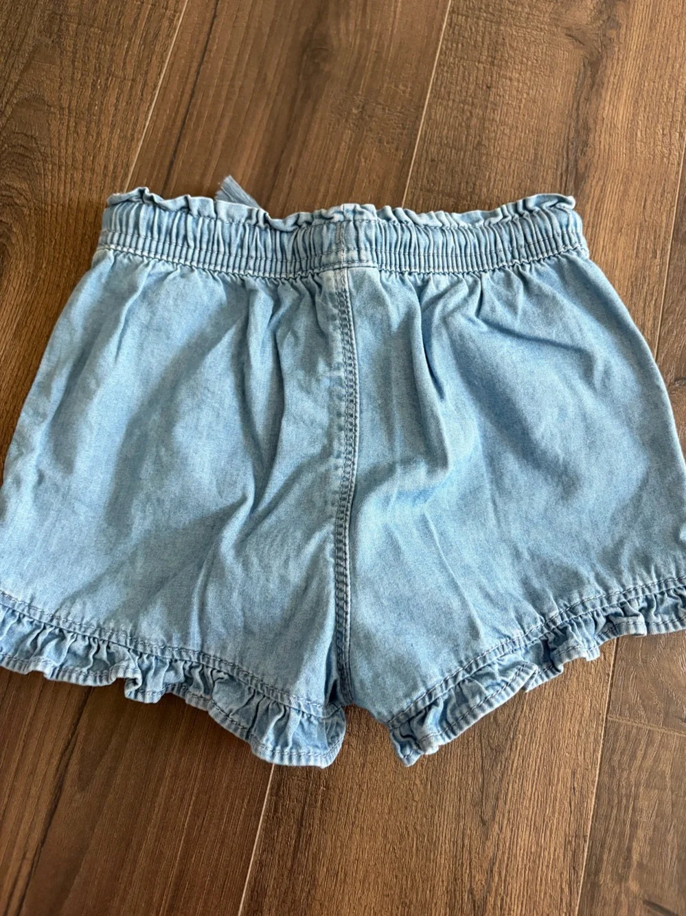 GAP Light Blue Ruffle-Trim Denim Shorts